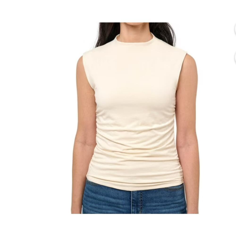 Womens Rebecca Minkoff Women's Tank Top ruched sides, cream, size M EUC!